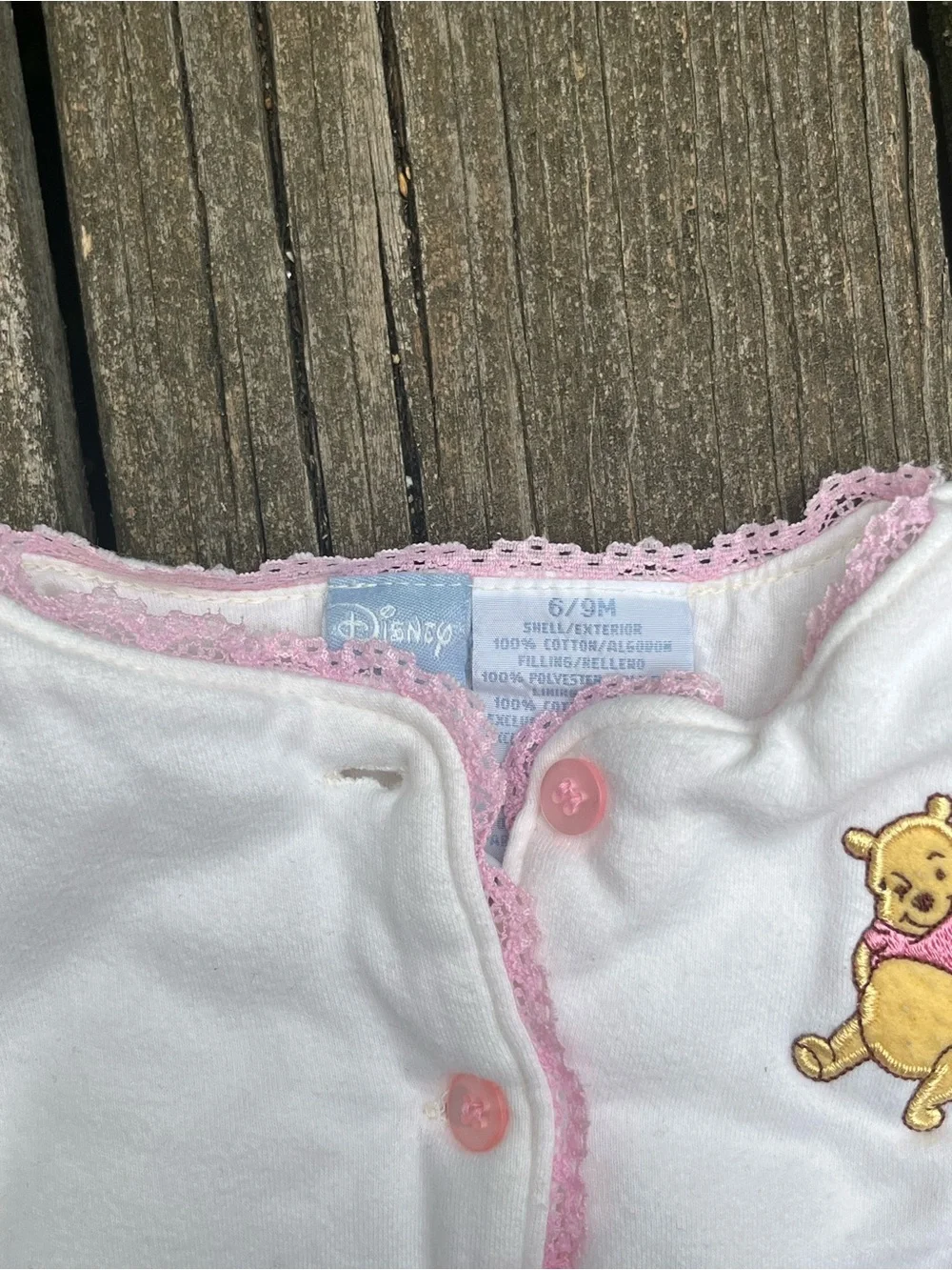 Disney Baby White & Pink Winnie the Pooh Embroidered Jacket/Coat